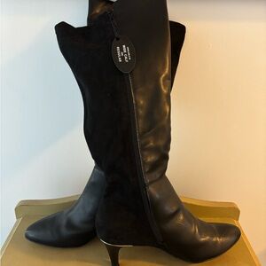 Alfani wide calf faux leather & suede black dress boot 
9.5 WC